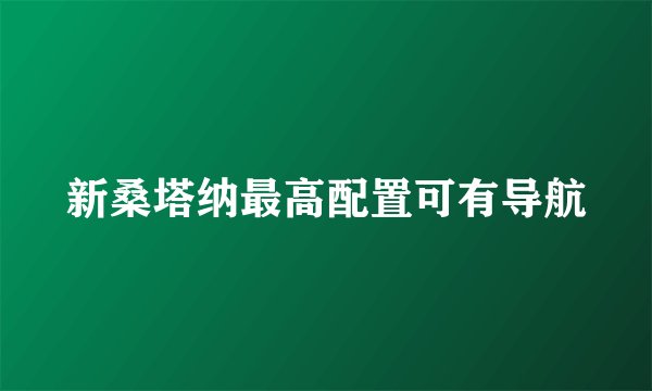 新桑塔纳最高配置可有导航