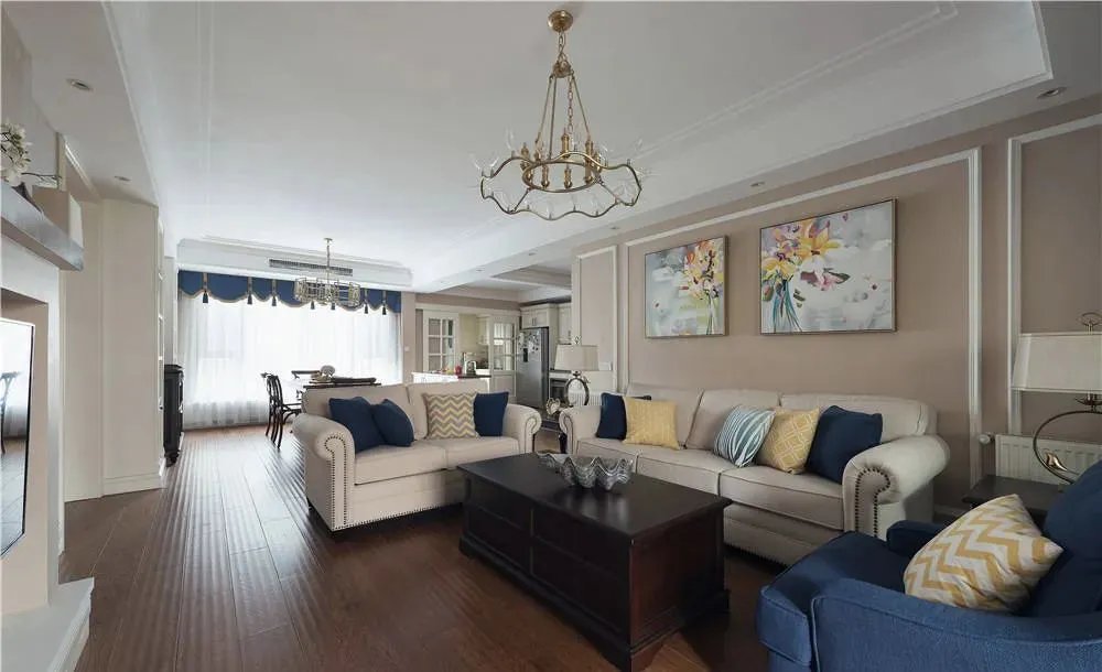 133㎡现代美式风，裸粉色彩搭配，清新淡雅很有格调！