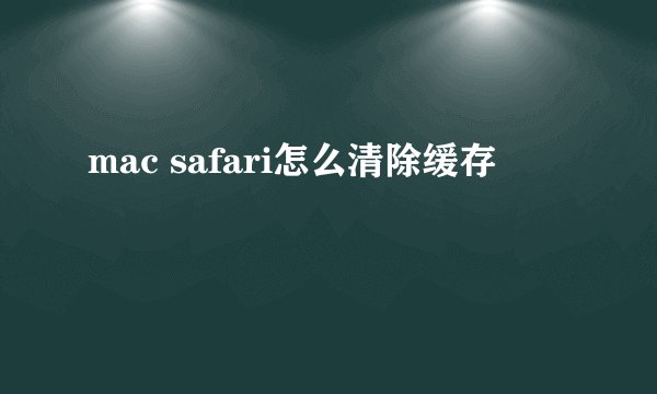 mac safari怎么清除缓存