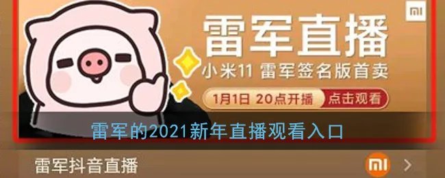 雷军2021新年直播观看入口