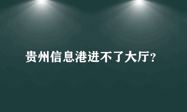 贵州信息港进不了大厅？