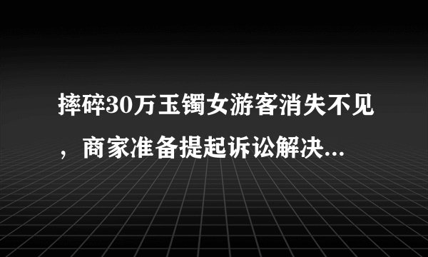 摔碎30万玉镯女游客消失不见，商家准备提起诉讼解决，你怎么看？