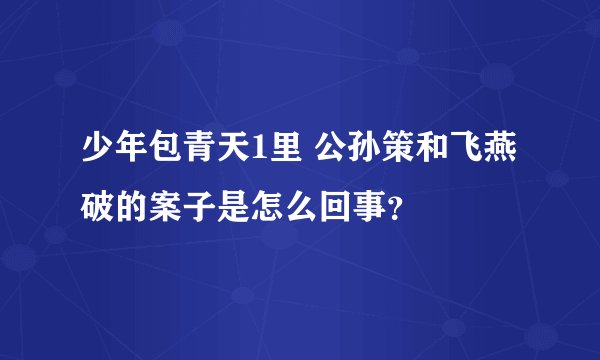 少年包青天1里 公孙策和飞燕破的案子是怎么回事？