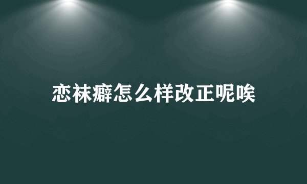 恋袜癖怎么样改正呢唉