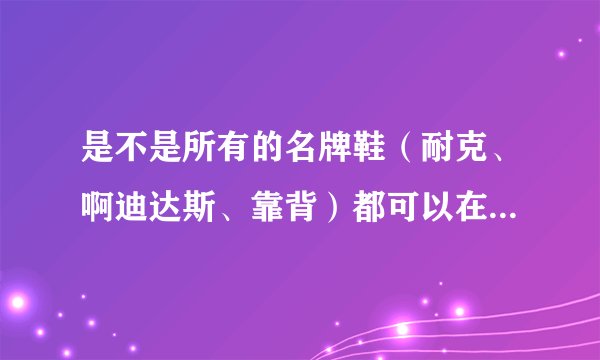 是不是所有的名牌鞋（耐克、啊迪达斯、靠背）都可以在网上看到图片？