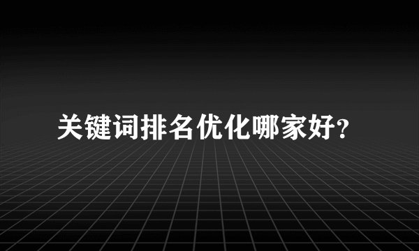 关键词排名优化哪家好？