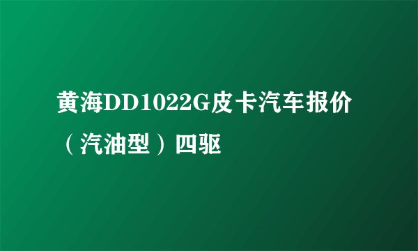 黄海DD1022G皮卡汽车报价 （汽油型）四驱