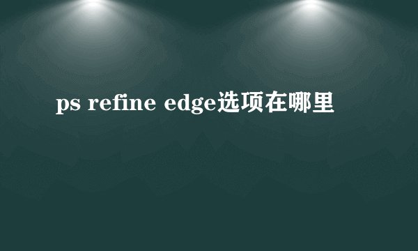 ps refine edge选项在哪里