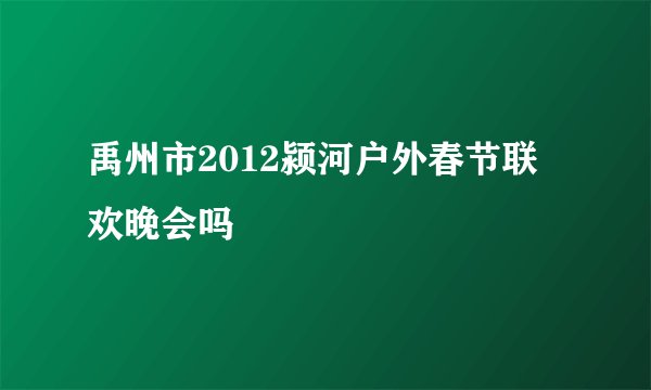 禹州市2012颍河户外春节联欢晚会吗