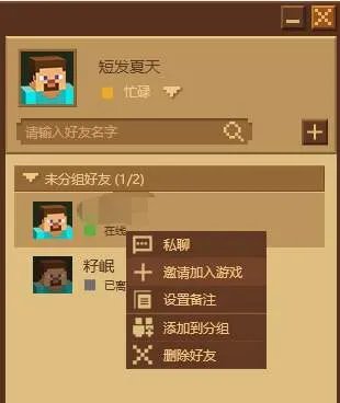 我的世界怎么加好友