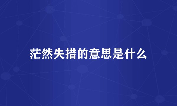 茫然失措的意思是什么