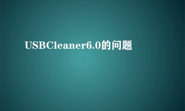 USBCleaner6.0的问题