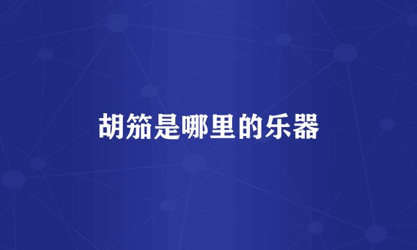 胡笳是哪里的乐器