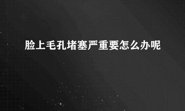 脸上毛孔堵塞严重要怎么办呢