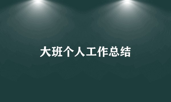 大班个人工作总结