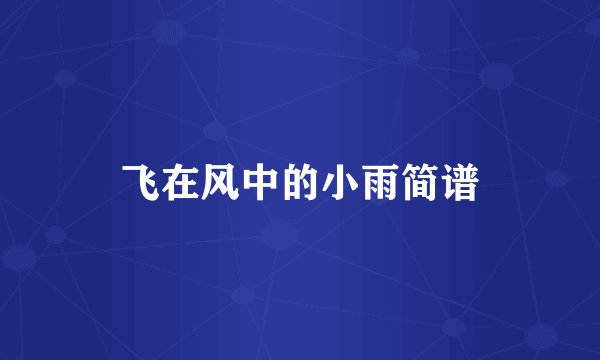 飞在风中的小雨简谱