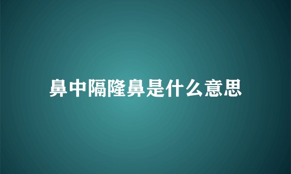 鼻中隔隆鼻是什么意思