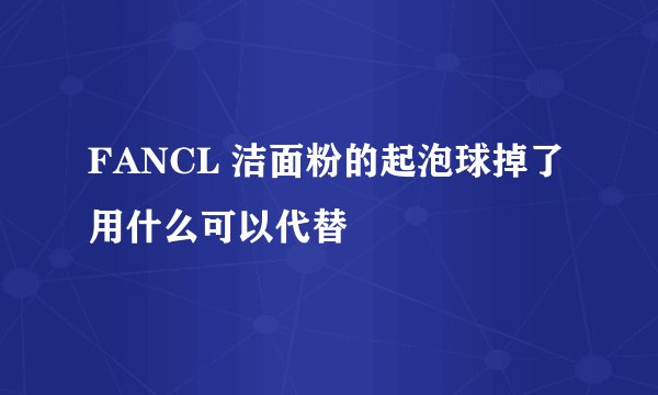 FANCL 洁面粉的起泡球掉了 用什么可以代替