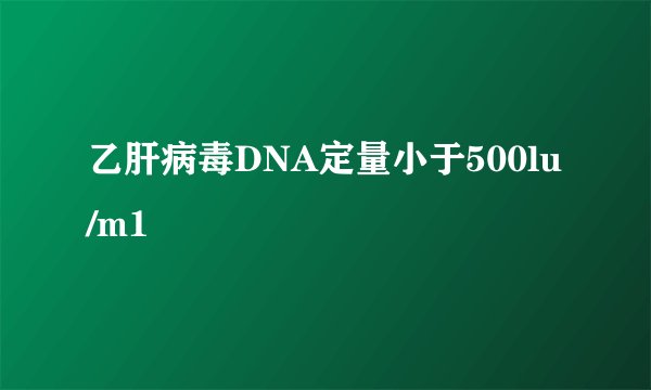乙肝病毒DNA定量小于500lu/m1