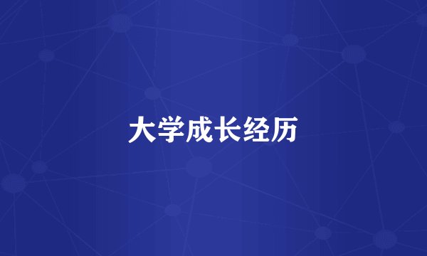 大学成长经历