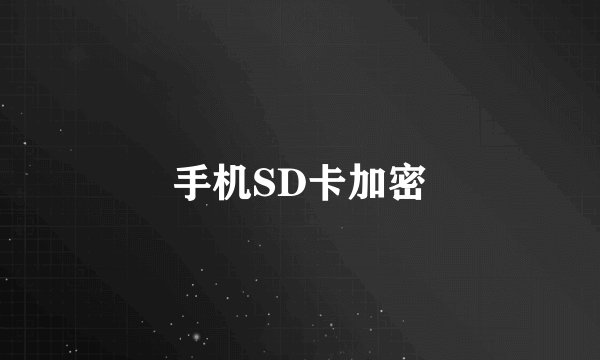 手机SD卡加密