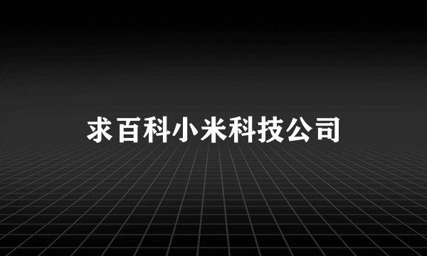 求百科小米科技公司