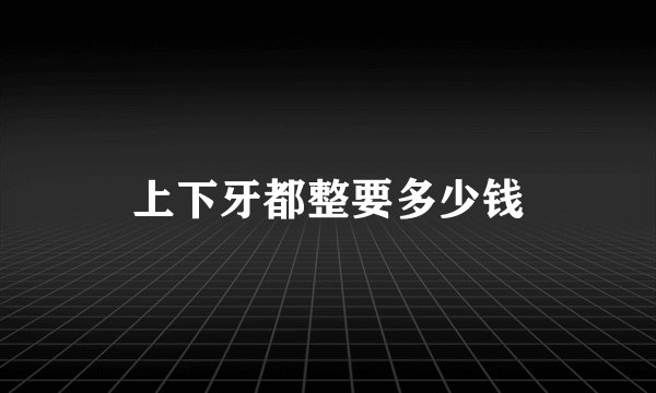 上下牙都整要多少钱