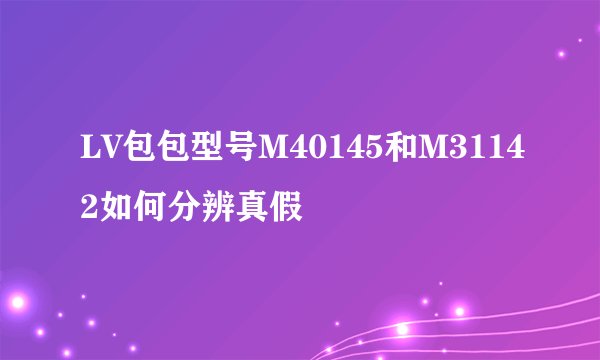 LV包包型号M40145和M31142如何分辨真假