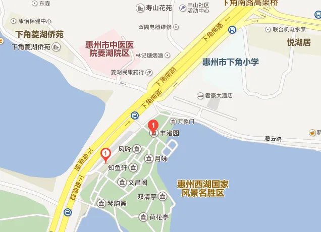 惠州西湖丰渚园景区坐几路公共汽车?