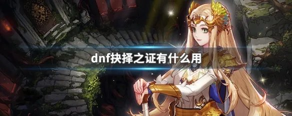 dnf抉择之证有什么用
