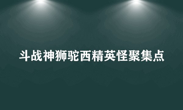 斗战神狮驼西精英怪聚集点