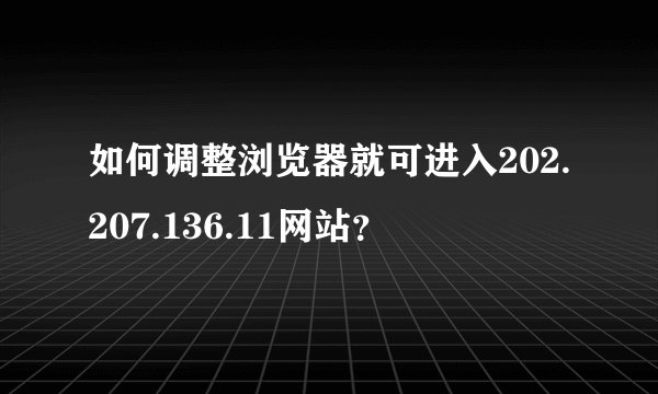 如何调整浏览器就可进入202.207.136.11网站？