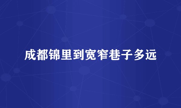 成都锦里到宽窄巷子多远