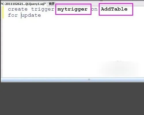 触发器 update 怎么知道 哪个字段