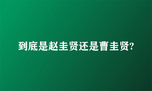 到底是赵圭贤还是曹圭贤?