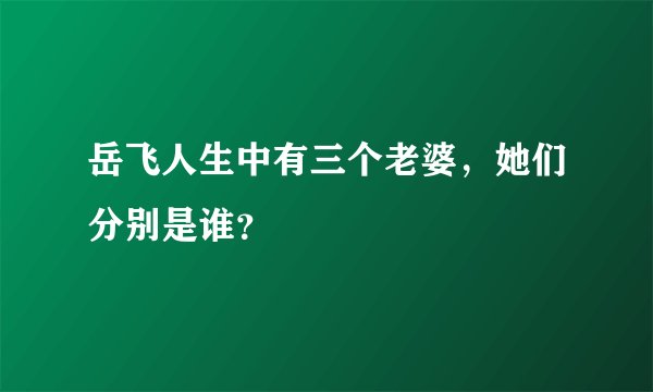 岳飞人生中有三个老婆，她们分别是谁？