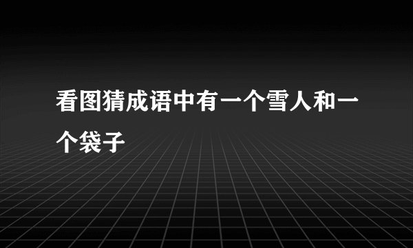 看图猜成语中有一个雪人和一个袋子