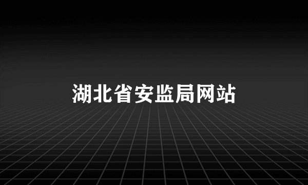 湖北省安监局网站