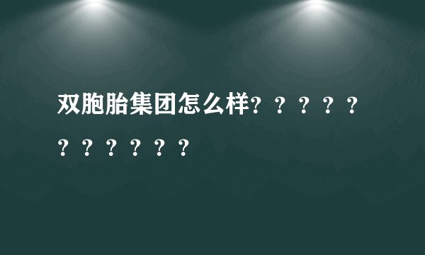 双胞胎集团怎么样？？？？？？？？？？？