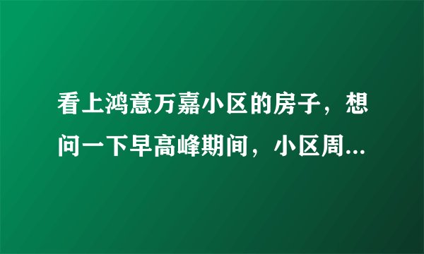 看上鸿意万嘉小区的房子，想问一下早高峰期间，小区周边的交通怎么样？会堵车吗？