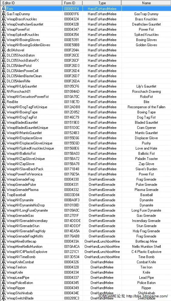 辐射新维加斯全控制台代码解析 辐射新维加斯作弊码