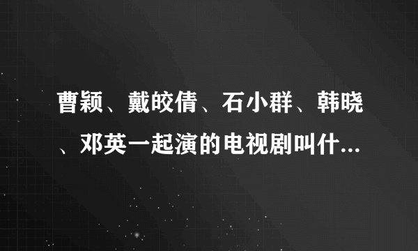 曹颖、戴皎倩、石小群、韩晓、邓英一起演的电视剧叫什么名字？