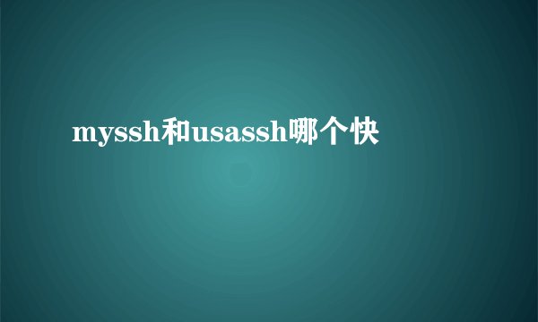 myssh和usassh哪个快