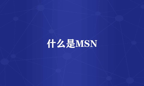 什么是MSN
