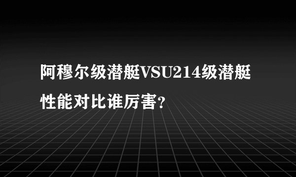 阿穆尔级潜艇VSU214级潜艇性能对比谁厉害？