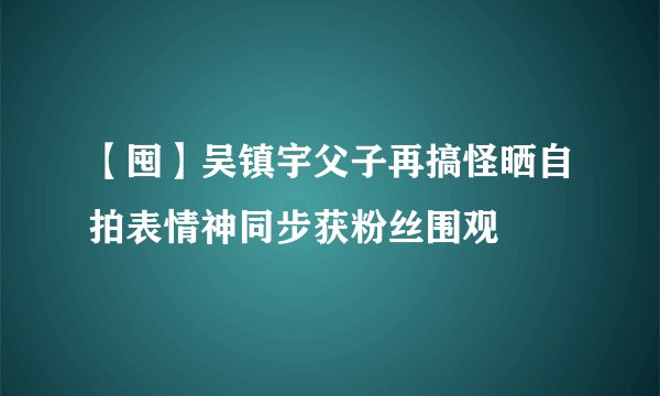 【囤】吴镇宇父子再搞怪晒自拍表情神同步获粉丝围观
