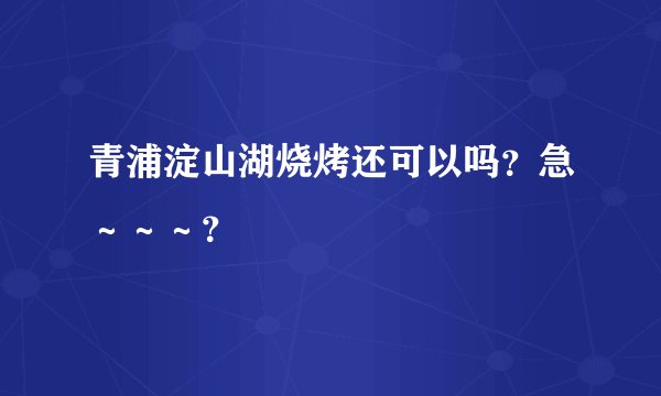 青浦淀山湖烧烤还可以吗？急～～～？