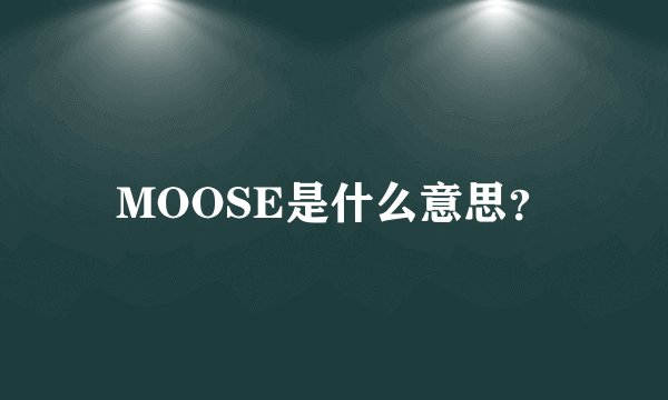 MOOSE是什么意思？