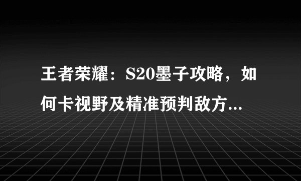 王者荣耀：S20墨子攻略，如何卡视野及精准预判敌方路径教学！