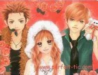 请帮忙找一张动漫彩图，要一个女孩子搂着另两个男孩子